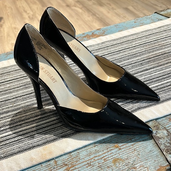 COLIN STUART d'Orsay Women Leather High Heel Pump Pointy Toe Shoe Sz 10 B - Picture 1 of 7